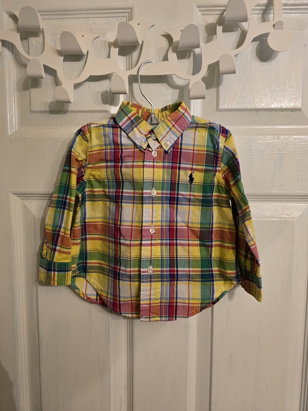Ralph Lauren Yellow Multi-Color Plaid Button-Down Shirt